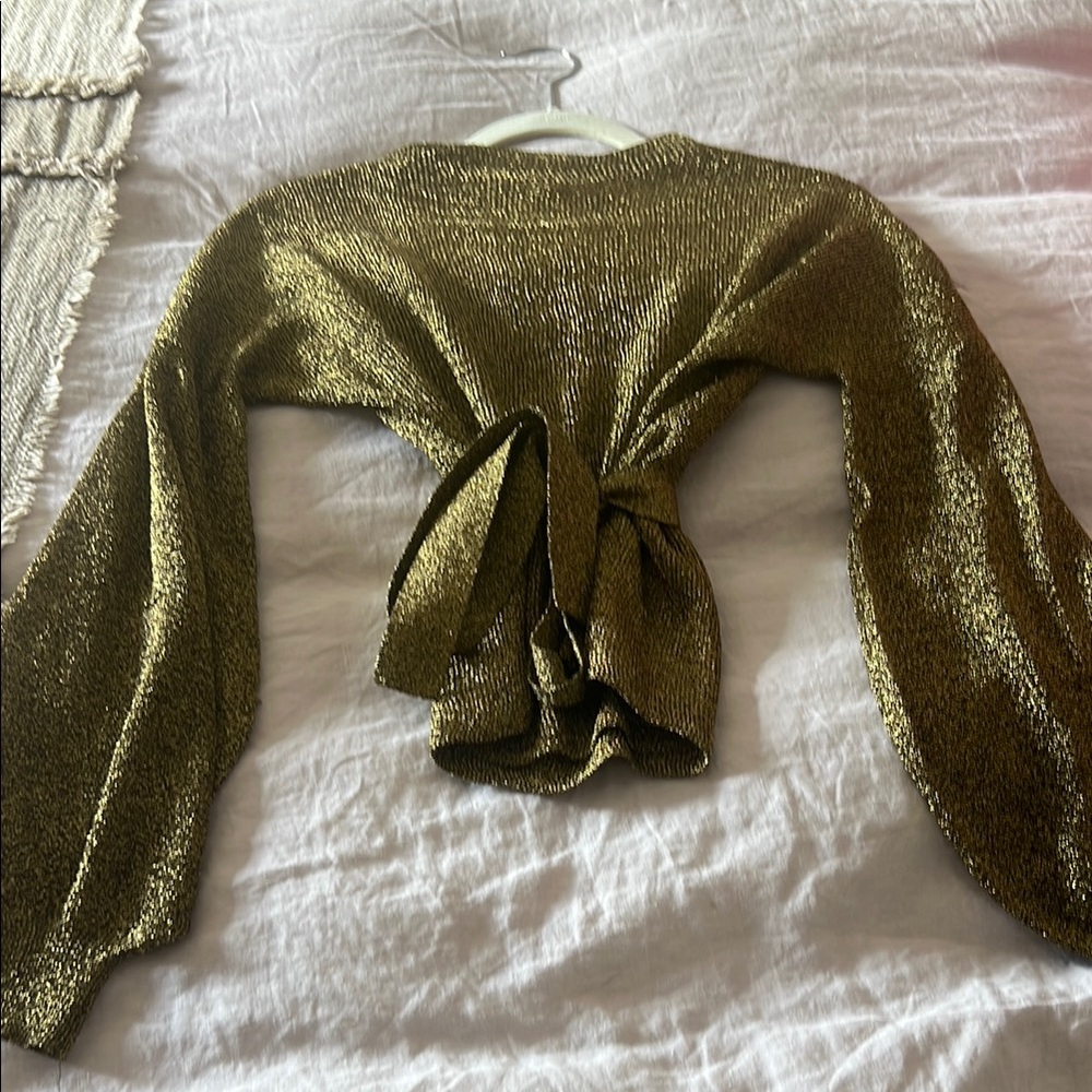 A Piece Apart Gold Metallic Women's Top